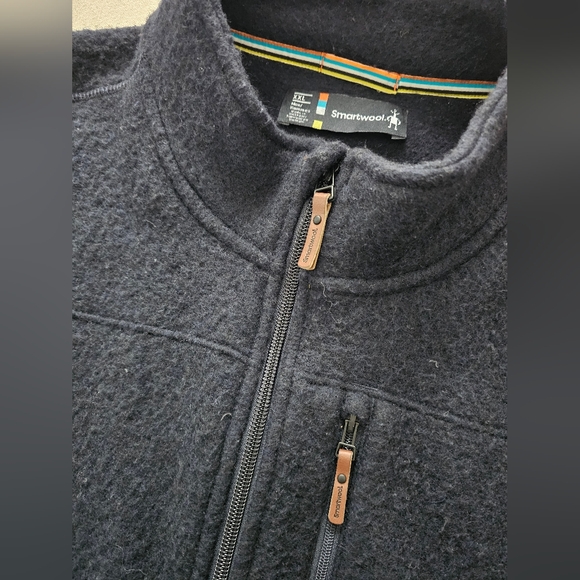 GUC Smartwool Wool Blend Navy Men's Hudson Trail Vest - Picture 2 of 12